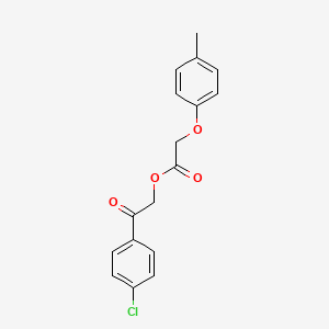 molecular formula C17H15ClO4 B12584956 Acetic acid, (4-methylphenoxy)-, 2-(4-chlorophenyl)-2-oxoethyl ester CAS No. 585523-01-9