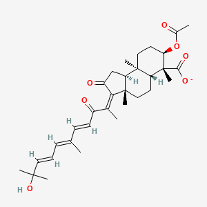 molecular formula C32H43O7- B1258538 globostellatate A(1-) 