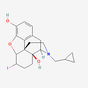 molecular formula C20H24INO3 B1258546 (4R,4aS,12bS)-3-(cyclopropylmethyl)-7-iodo-1,2,4,5,6,7,7a,13-octahydro-4,12-methanobenzofuro[3,2-e]isoquinoline-4a,9-diol 