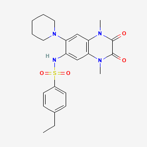 molecular formula C23H28N4O4S B1258564 N-[1,4-dimethyl-2,3-dioxo-7-(1-piperidinyl)-6-quinoxalinyl]-4-ethylbenzenesulfonamide 