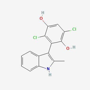 2,5-Dichloro-3-(2-methyl-1H-indol-3-yl)benzene-1,4-diol