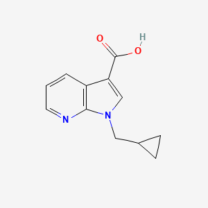 molecular formula C12H12N2O2 B12586093 1H-Pyrrolo[2,3-b]pyridine-3-carboxylic acid, 1-(cyclopropylmethyl)- 