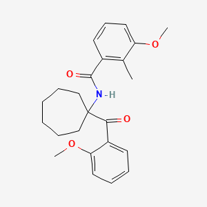 molecular formula C24H29NO4 B12586363 3-Methoxy-N-[1-(2-methoxybenzoyl)cycloheptyl]-2-methylbenzamide CAS No. 594872-57-8