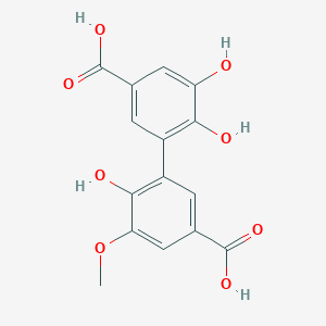 molecular formula C15H12O8 B1258647 2,2',3-Trihydroxy-3'-methoxy-5,5'-dicarboxybiphenyl 