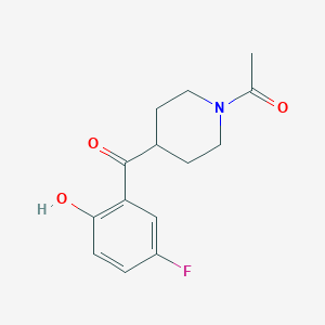 molecular formula C14H16FNO3 B125865 1-[4-(5-氟-2-羟基苯甲酰)-1-哌啶基]-乙酮 CAS No. 84162-84-5