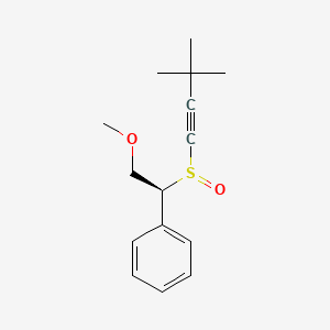 B12586666 [(1S)-1-(3,3-Dimethylbut-1-yne-1-sulfinyl)-2-methoxyethyl]benzene CAS No. 649884-88-8