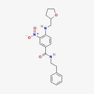 molecular formula C20H23N3O4 B1258695 3-nitro-4-(2-oxolanylmethylamino)-N-(2-phenylethyl)benzamide 
