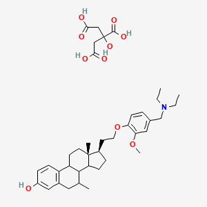 (7R,13R,17R)-17-[2-[4-(diethylaminomethyl)-2-methoxyphenoxy]ethyl]-7,13-dimethyl-6,7,8,9,11,12,14,15,16,17-decahydrocyclopenta[a]phenanthren-3-ol;2-hydroxypropane-1,2,3-tricarboxylic acid
