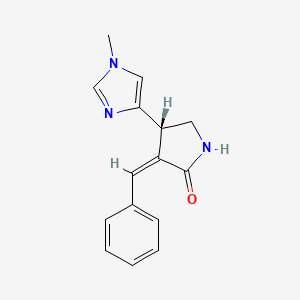 molecular formula C15H15N3O B1258746 (3Z,4S)-3-benzylidene-4-(1-methylimidazol-4-yl)pyrrolidin-2-one 