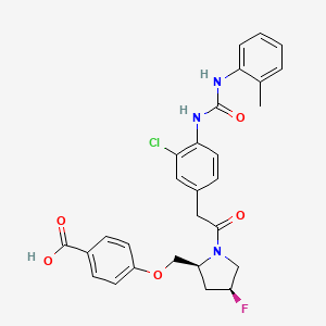 4-{[(2S,4S)-1-[2-(3-chloro-4-{[(2-methylphenyl)carbamoyl]amino}phenyl)acetyl]-4-fluoropyrrolidin-2-yl]methoxy}benzoic acid
