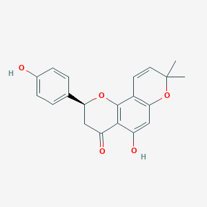 molecular formula C20H18O5 B1258748 (2S)-5-hydroxy-2-(4-hydroxyphenyl)-8,8-dimethyl-2,3-dihydropyrano[2,3-h]chromen-4-one 