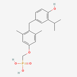 Phosphonic acid, p-((4-((4-hydroxy-3-(1-methylethyl)phenyl)methyl)-3,5-dimethylphenoxy)methyl)-