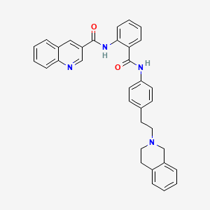 N-[2-[[4-[2-(3,4-dihydro-1H-isoquinolin-2-yl)ethyl]phenyl]carbamoyl]phenyl]quinoline-3-carboxamide