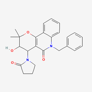 6-Benzyl-3-hydroxy-2,2-dimethyl-4-(2-oxopyrrolidin-1-yl)-3,4-dihydropyrano[3,2-c]quinolin-5-one
