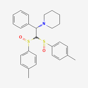 1-{(1S)-2,2-Bis[(S)-4-methylbenzene-1-sulfinyl]-1-phenylethyl}piperidine