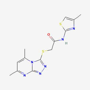 2-[(5,7-Dimethyl[1,2,4]triazolo[4,3-a]pyrimidin-3-yl)sulfanyl]-N-(4-methyl-1,3-thiazol-2-yl)acetamide