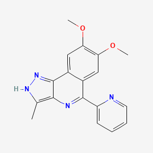 1H-Pyrazolo[4,3-c]isoquinoline, 7,8-dimethoxy-3-methyl-5-(2-pyridinyl)-