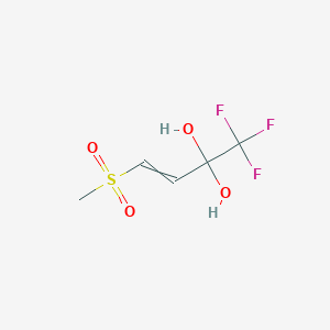 molecular formula C5H7F3O4S B12588280 1,1,1-Trifluoro-4-(methanesulfonyl)but-3-ene-2,2-diol CAS No. 329915-02-8