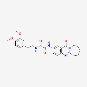 molecular formula C25H28N4O5 B1258831 N-[2-(3,4-dimethoxyphenyl)ethyl]-N'-(12-oxo-7,8,9,10-tetrahydro-6H-azepino[2,1-b]quinazolin-2-yl)oxamide 