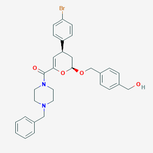 [(2S,4S)-4-(4-bromophenyl)-2-[[4-(hydroxymethyl)phenyl]methoxy]-3,4-dihydro-2H-pyran-6-yl]-[4-(phenylmethyl)-1-piperazinyl]methanone