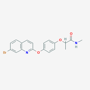 molecular formula C19H17BrN2O3 B12588329 Propanamide, 2-[4-[(7-bromo-2-quinolinyl)oxy]phenoxy]-N-methyl- CAS No. 643752-98-1