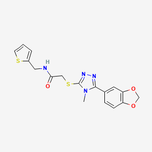 2-{[5-(1,3-Benzodioxol-5-yl)-4-methyl-4H-1,2,4-triazol-3-yl]sulfanyl}-N-(2-thienylmethyl)acetamide