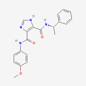 molecular formula C20H20N4O3 B1258836 N4-(4-methoxyphenyl)-N5-[(1S)-1-phenylethyl]-1H-imidazole-4,5-dicarboxamide 