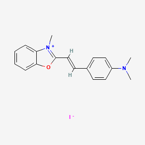 molecular formula C18H19IN2O B1258840 N,N-dimethyl-4-[(E)-2-(3-methyl-1,3-benzoxazol-3-ium-2-yl)ethenyl]aniline;iodide CAS No. 6285-94-5