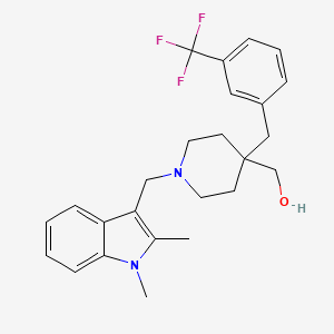 molecular formula C25H29F3N2O B1258851 [1-[(1,2-Dimethyl-3-indolyl)methyl]-4-[[3-(trifluoromethyl)phenyl]methyl]-4-piperidinyl]methanol 