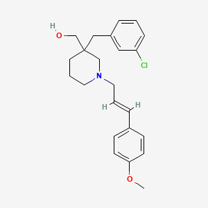 molecular formula C23H28ClNO2 B1258852 {3-(3-chlorobenzyl)-1-[(2E)-3-(4-methoxyphenyl)prop-2-en-1-yl]piperidin-3-yl}methanol 