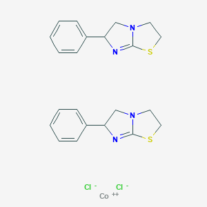 molecular formula C22H24Cl2CoN4S2 B125888 Cobalt, dichlorobis(2,3,5,6-tetrahydro-6-phenylimidazo(2,1-b)thiazole-N(sup 7)-, (T-4-(S),(S))- CAS No. 155737-56-7