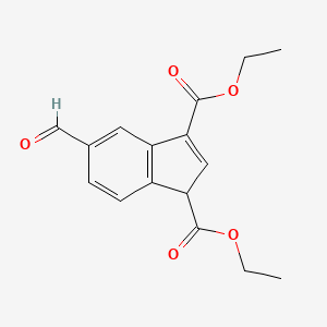 1H-Indene-1,3-dicarboxylic acid, 5-formyl-, diethyl ester