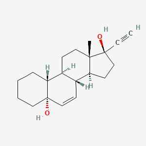 molecular formula C20H28O2 B1258921 (5S,8R,9S,10R,13S,14S,17R)-17-ethynyl-13-methyl-1,2,3,4,8,9,10,11,12,14,15,16-dodecahydrocyclopenta[a]phenanthrene-5,17-diol CAS No. 38631-94-6