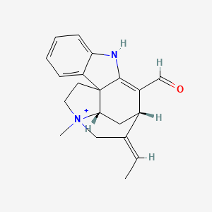 molecular formula C20H23N2O+ B1258924 (11S,12Z,17S)-12-ethylidene-14-methyl-8-aza-14-azoniapentacyclo[9.5.2.01,9.02,7.014,17]octadeca-2,4,6,9-tetraene-10-carbaldehyde CAS No. 6866-93-9