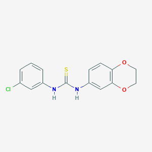 molecular formula C15H13ClN2O2S B1258934 1-(3-Chlorophenyl)-3-(2,3-dihydro-1,4-benzodioxin-6-yl)thiourea 