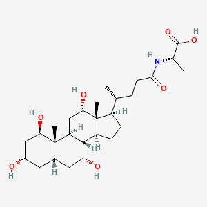 molecular formula C27H45NO7 B1258936 (2S)-2-[[(4R)-4-[(1R,3S,5S,7R,8S,9S,10S,12S,13R,14S,17R)-1,3,7,12-tetrahydroxy-10,13-dimethyl-2,3,4,5,6,7,8,9,11,12,14,15,16,17-tetradecahydro-1H-cyclopenta[a]phenanthren-17-yl]pentanoyl]amino]propanoic acid 