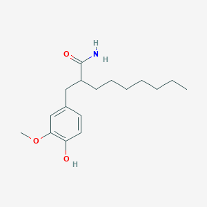 molecular formula C17H27NO3 B1258939 2-[(4-Hydroxy-3-methoxyphenyl)methyl]nonanamide 