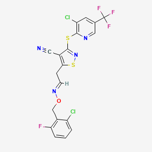 5-[(2E)-2-[(2-chloro-6-fluorophenyl)methoxyimino]ethyl]-3-[3-chloro-5-(trifluoromethyl)pyridin-2-yl]sulfanyl-1,2-thiazole-4-carbonitrile