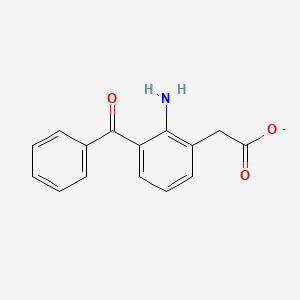 molecular formula C15H12NO3- B1258954 (2-氨基-3-苯甲酰苯基)乙酸 
