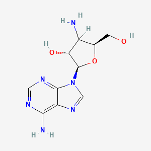 molecular formula C10H14N6O3 B1258969 (2R,3R,5S)-4-amino-2-(6-amino-9H-purin-9-yl)-5-(hydroxymethyl)tetrahydrofuran-3-ol 