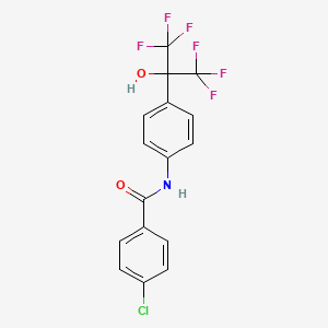 4-chloro-N-[4-(1,1,1,3,3,3-hexafluoro-2-hydroxypropan-2-yl)phenyl]benzamide