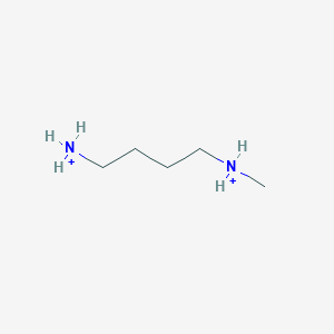 molecular formula C5H16N2+2 B1258979 N-methylputrescinium(2+) 