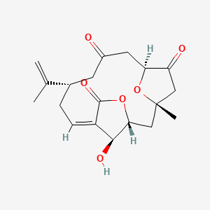 molecular formula C19H24O6 B1258981 (1S,3R,6Z,9S,13S,17S)-17-羟基-1-甲基-9-丙-1-烯-2-基-4,16-二氧atri环[11.2.1.13,6]十七烷-6-烯-5,11,14-三酮 