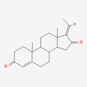 molecular formula C21H28O2 B1258988 (17E)-17-ethylidene-10,13-dimethyl-1,2,6,7,8,9,11,12,14,15-decahydrocyclopenta[a]phenanthrene-3,16-dione 