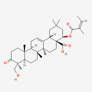 molecular formula C35H52O6 B1258989 (4R,4aS,6aR,6aS,6bR,8aR,9S,12aR,14bS)-9-(hydroxymethyl)-2,2,6a,6b,9,12a-hexamethyl-4-[(Z)-2-methylbut-2-enoyl]oxy-10-oxo-3,4,5,6,6a,7,8,8a,11,12,13,14b-dodecahydro-1H-picene-4a-carboxylic acid 