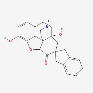molecular formula C25H25NO4 B1259004 4a,9-Dihydroxy-3-methylspiro[1,2,4,5,7a,13-hexahydro-4,12-methanobenzofuro[3,2-e]isoquinoline-6,2'-1,3-dihydroindene]-7-one 