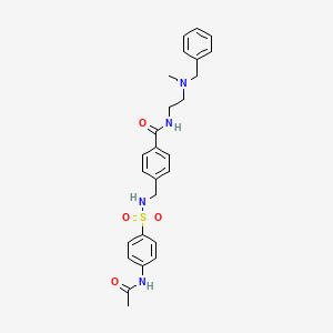 molecular formula C26H30N4O4S B1259006 4-[[(4-acetamidophenyl)sulfonylamino]methyl]-N-[2-[methyl-(phenylmethyl)amino]ethyl]benzamide 