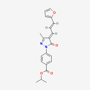 molecular formula C21H20N2O4 B1259024 propan-2-yl 4-[(4E)-4-[(E)-3-(furan-2-yl)prop-2-enylidene]-3-methyl-5-oxopyrazol-1-yl]benzoate 