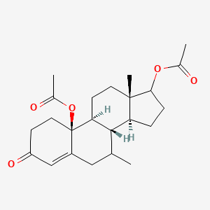 molecular formula C23H32O5 B1259026 [(8S,9S,10S,13S,14S)-10-acetyloxy-7,13-dimethyl-3-oxo-1,2,6,7,8,9,11,12,14,15,16,17-dodecahydrocyclopenta[a]phenanthren-17-yl] acetate 