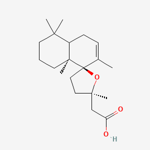 molecular formula C20H32O3 B1259041 2-[(2'R,8R,8As)-2',4,4,7,8a-pentamethylspiro[2,3,4a,5-tetrahydro-1H-naphthalene-8,5'-oxolane]-2'-yl]acetic acid 
